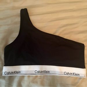Calvin Klein NWT XL Black One Shoulder Bra